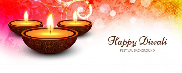 Banner de celebración creativa feliz diwali