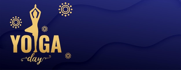 Vector gratuito banner de celebración del día de yoga agradable y perfecto con espacio de texto