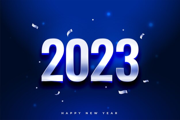Banner de celebración de feliz año nuevo 2023 con confeti