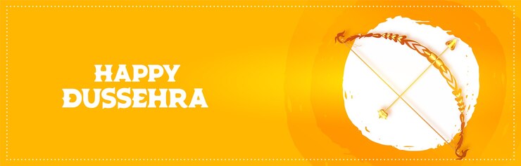Vector gratuito banner de celebración de festival de dussehra feliz con arco y flecha