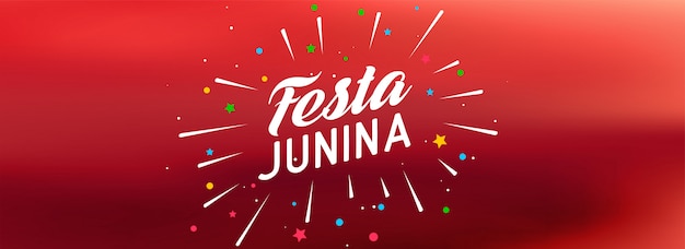 Banner de celebración de fiesta junina rojo