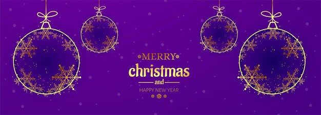Banner de celebración hermosa tarjeta de copo de nieve de Navidad