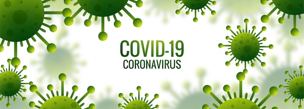 Vector gratuito banner de células de coronavirus