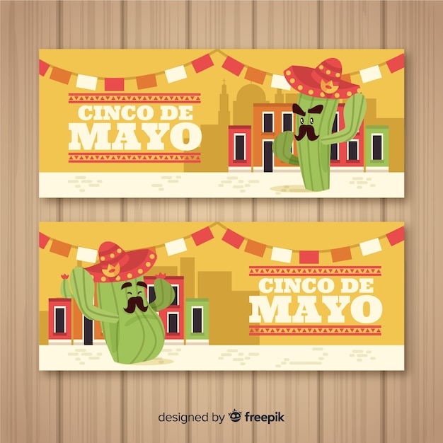 Vector gratuito banner del cinco de mayo