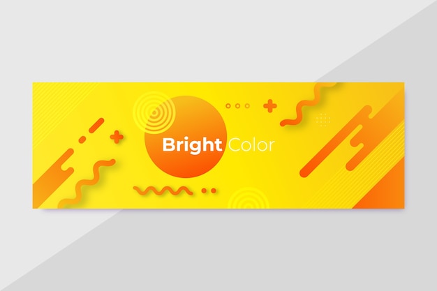 Vector gratuito banner de color brillante de diseño plano dibujado a mano