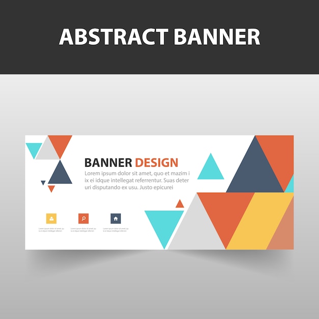 Banner colorido abstracto de triangulo