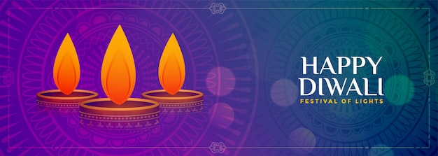 Banner colorido auspicioso feliz diwali