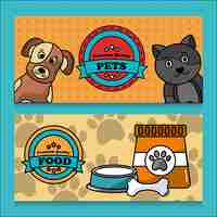 Vector gratuito banner de comida de calidad premium para mascotas