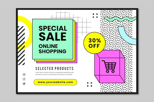 Banner de compras online con descuento