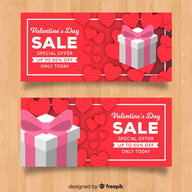 Banner de compras de san valentín