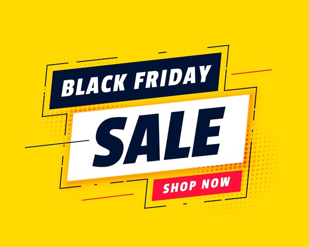Banner de compras de venta de viernes negro estilo memphis