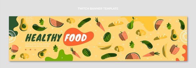 Banner de contracción de alimentos dibujados a mano