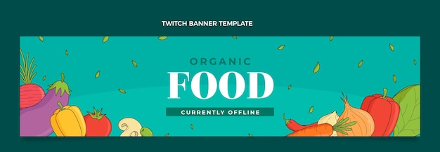 Banner de contracción de alimentos dibujados a mano