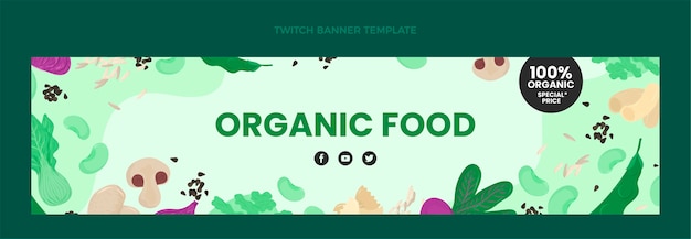 Vector gratuito banner de contracción de alimentos orgánicos de diseño plano