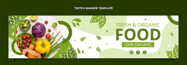 Banner de contracción de alimentos saludables de diseño plano