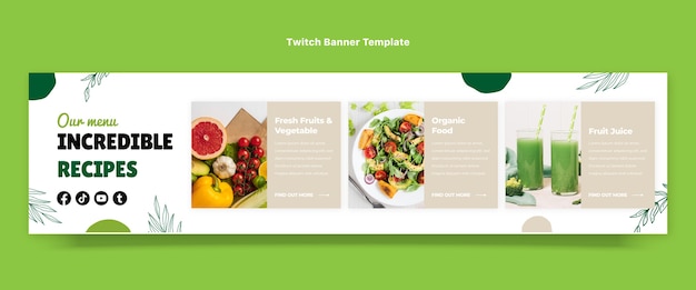 Banner de contracción de alimentos saludables de diseño plano