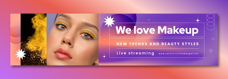 Vector gratuito banner de contracción de artista de maquillaje degradado