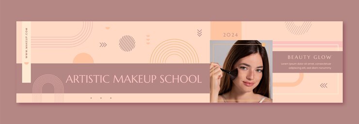 Vector gratuito banner de contracción de artista de maquillaje mínimo