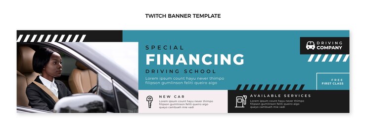 Vector gratuito banner de contracción de autoescuela plana