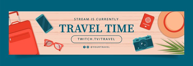Banner de contracción de aventura de viaje de diseño plano