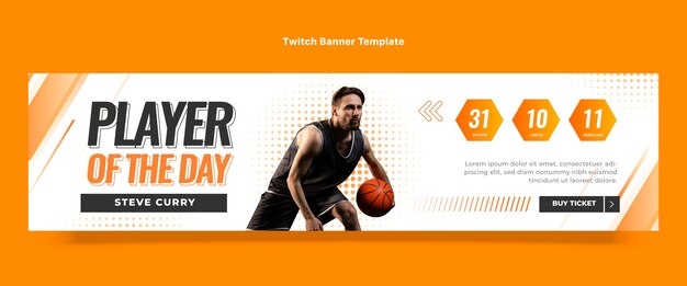 Banner de contracción de baloncesto de semitono degradado