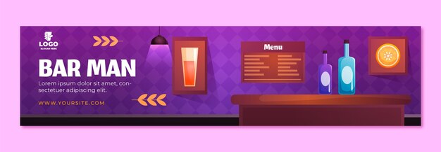 Banner de contracción de barman degradado