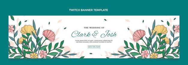 Banner de contracción de boda dibujado a mano