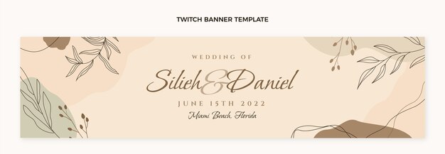 Banner de contracción de boda dibujado a mano