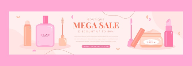 Vector gratuito banner de contracción boutique mínimo plano