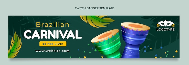 Vector gratuito banner de contracción de carnaval realista