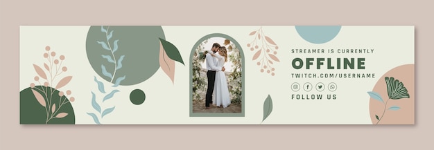 Vector gratuito banner de contracción de celebración de boda dibujado a mano