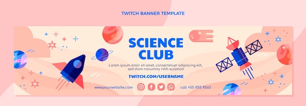 Vector gratuito banner de contracción de ciencia de diseño plano