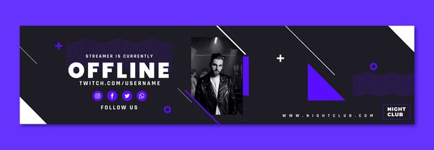 Banner de contracción de club nocturno de diseño plano