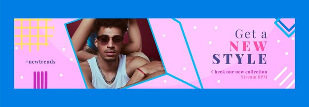 Banner de contracción de colección de moda de diseño plano