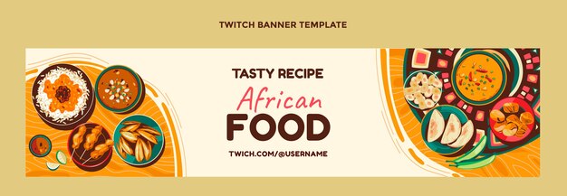 Banner de contracción de comida africana de diseño plano
