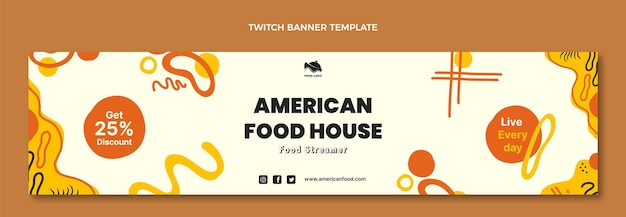 Vector gratuito banner de contracción de comida americana de diseño plano