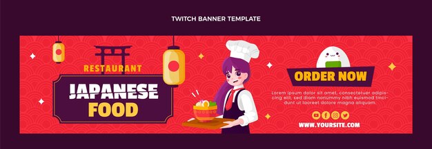 Banner de contracción de comida de estilo plano