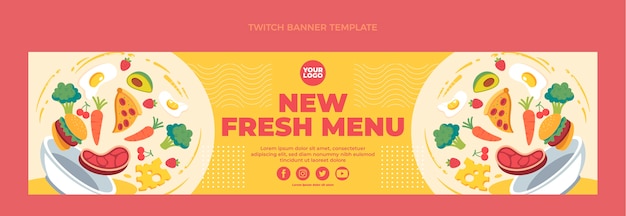 Banner de contracción de comida plana