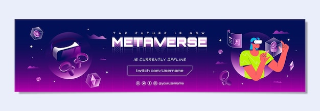 Banner de contracción de concepto de metaverso dibujado a mano