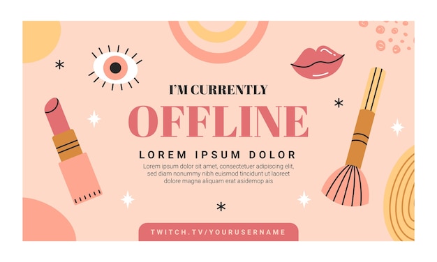 Banner de contracción sin conexión del curso de maquillaje