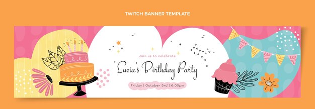 Banner de contracción de cumpleaños mínimo plano