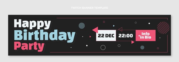 Banner de contracción de cumpleaños mínimo plano