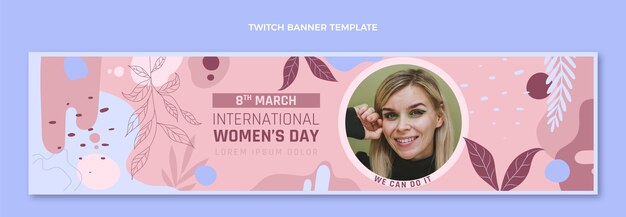 Banner de contracción del día internacional de la mujer dibujado a mano