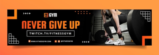 Vector gratuito banner de contracción de entrenamiento de gimnasio de fitness