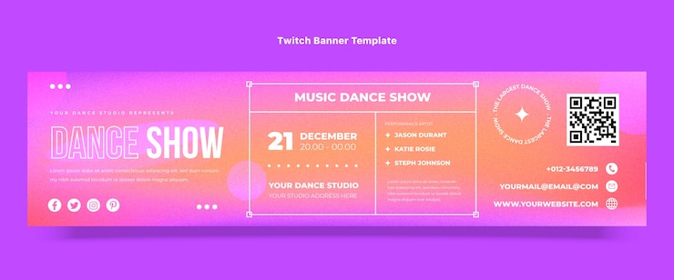 Vector gratuito banner de contracción del espectáculo de baile degradado