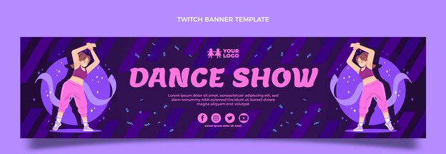Banner de contracción de espectáculo de baile plano