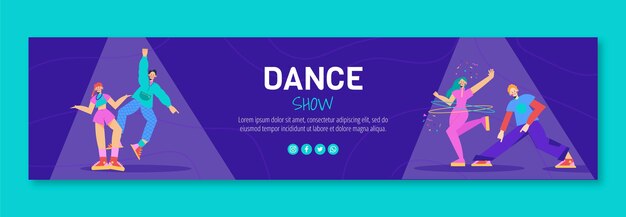 Banner de contracción de espectáculo de baile plano