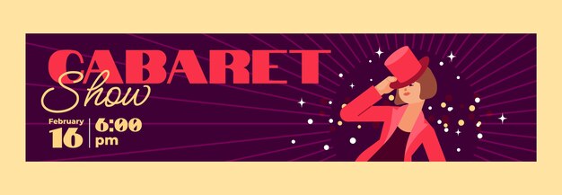 Banner de contracción de espectáculo de cabaret de diseño plano
