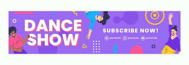 Banner de contracción de espectáculo de danza dibujado a mano