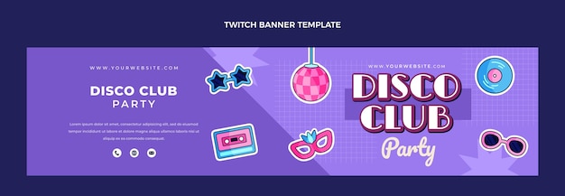 Vector gratuito banner de contracción de fiesta disco dibujado a mano